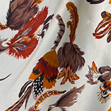 Rust and Brown Feathers on Cream